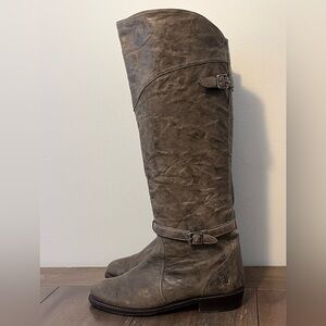 Frye Dorado Tall Grey Riding Boots Women’s size 9 Made in Spain